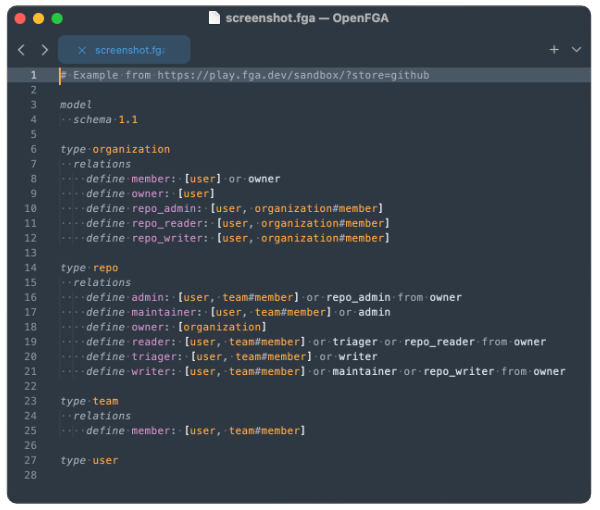 OpenFGA syntax for Sublime Text