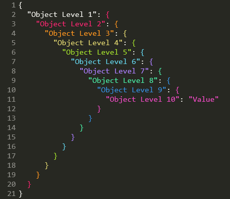 Monokai Neon, nested objects