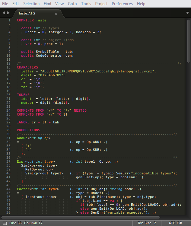 sublime how package control install ATG(CocoR   Packages Control Syntax C#)   Package