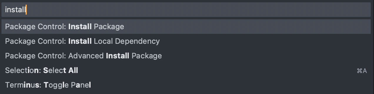 Package Control: Install Package