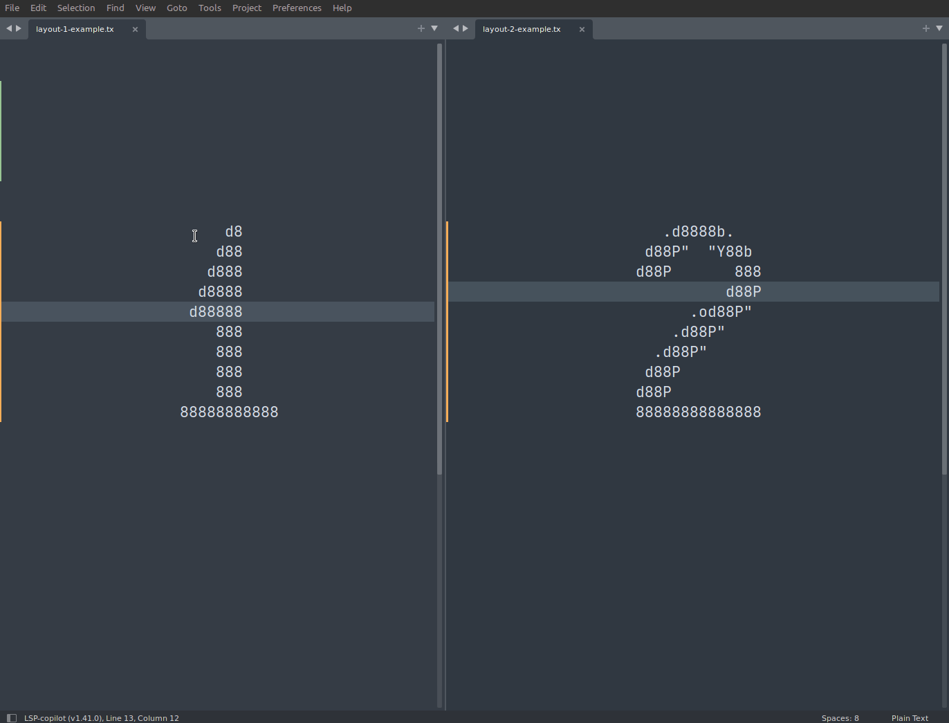 Directional mode two-column demo