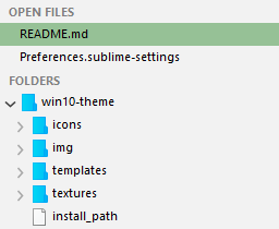Blue folder icons