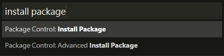 install package on Command Palette