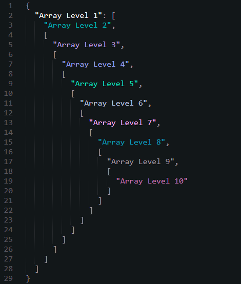 Jazz Solo Cup JSON, nested arrays