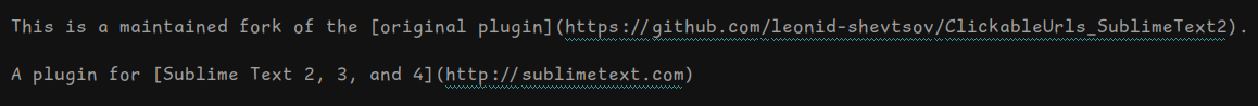 Screenshot of a clickable URL