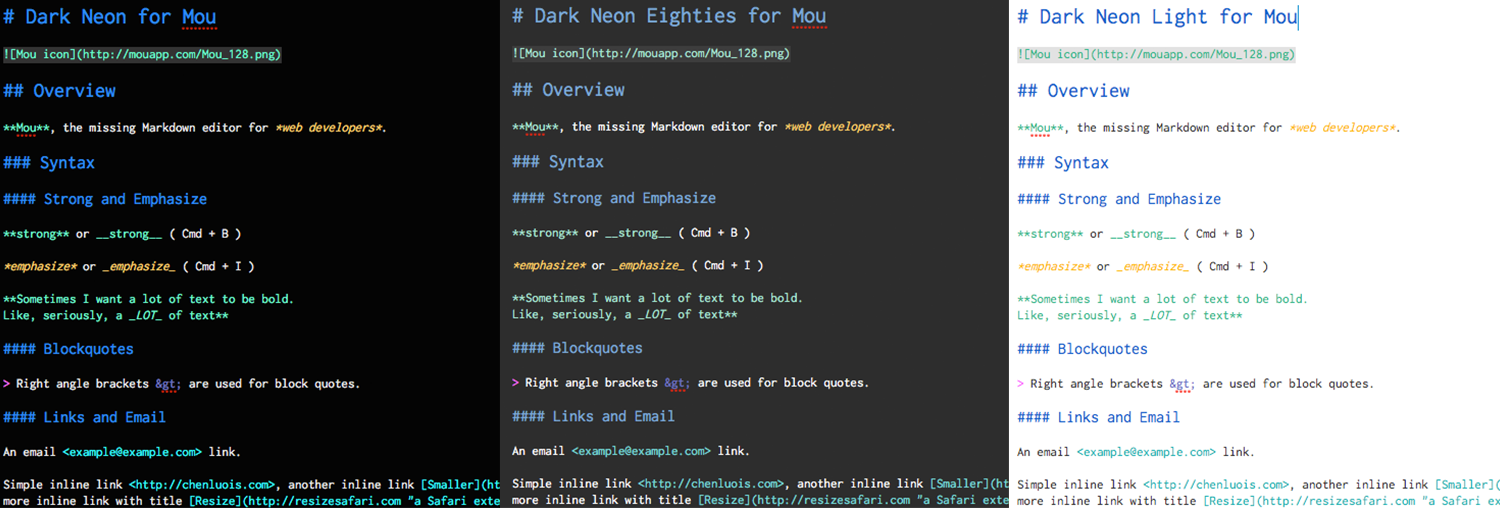 Dark Neon for Mou